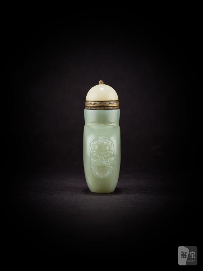 清十八/十九世紀　青白玉鼻煙壺 | A PALE GREEN JADE SNUFF BOTTLE - 图8
